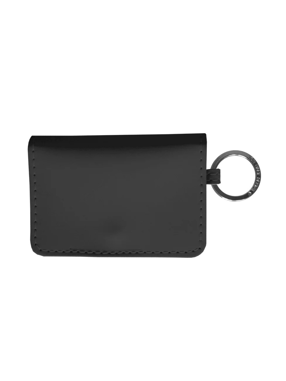 Sleek Leather ID Wallet Black Leather Card Holder and Key Ring